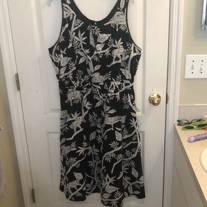Talbots NWOT Black & Gray Jungle Print Sundress